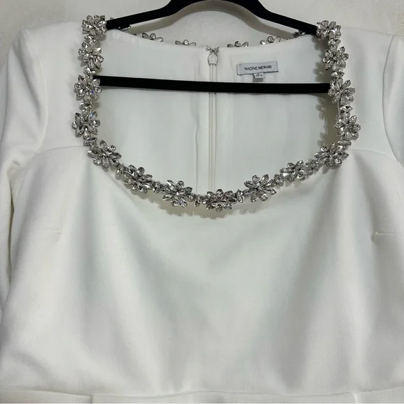 NADINE MERABI Kimberly Rhinestone Mini Dress, Size 12 US - Picture 8 of 9